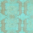 thumbnail image 1 of Ahgly Company Indoor Square Abstract Light Blue Modern Area Rugs, 3' Square, 1 of 4