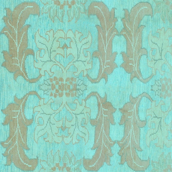Ahgly Company Indoor Square Abstract Light Blue Modern Area Rugs, 3' Square