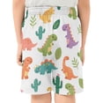 thumbnail image 3 of Cartoon Dinosaur Pattern Athletic Shorts Breathable with Comfort Fit Drawstring Casual Sweatshorts Small, 3 of 9