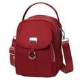 thumbnail image 1 of Bolsa de hombro casual Oxford para celular de mujer, compartimentos múltiples, color rojo, 1 of 2