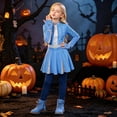thumbnail image 1 of Guvpev Halloween Princess Costume for G'irls, Halloween Cosplay Jumpsuit with Pantskirt & Gloves, Fancy Dress Up Outfit for Role Play, Birthday Party & School Stage Event, 1 of 6