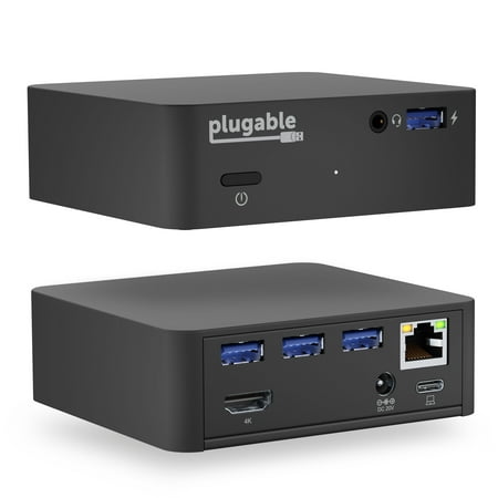 UPC: 0819927011705 | Plugable USB C Dock with 85W Charging Compatible with Thunderbolt 3 and USB-C MacBooks and Select Windows Laptops (HDMI up to 4K@30Hz  Ethernet  4X USB 3.0 Ports  USB-C PD  includes VESA Mount)