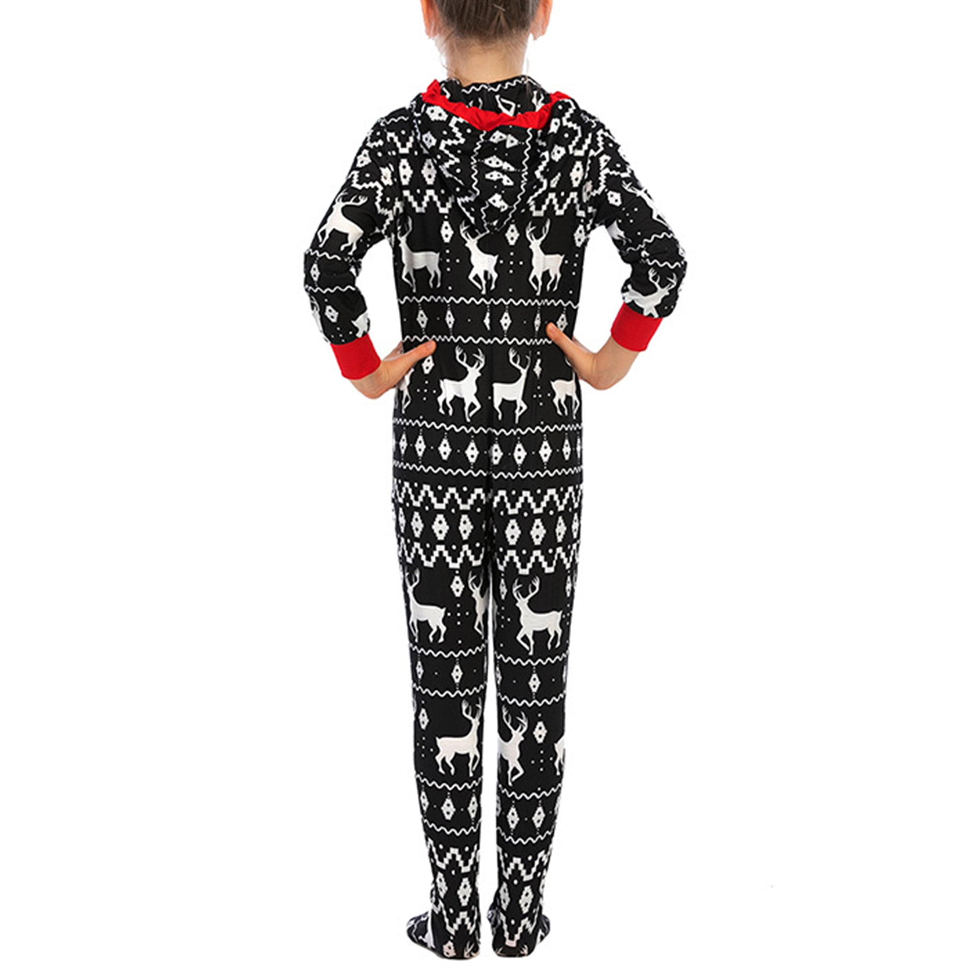 Ladies Pyjamas Set Christmas Printed Santa Costume Hooded Onesies For Women Xmas Jumpsuit Red Long Sleeve Romper Homewear Zipper Pajamas Nightwear Lingerie Underwear Women S Clothing Cate Org