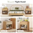 thumbnail image 6 of Papajet Modern Nightstand Set of 2 with Storage Drawer & Open Shelves, 24" Round Bedside Table for Bedroom, Living Room, Natural Oak, 6 of 9