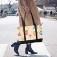thumbnail image 4 of FORMRS Canvas Laptop Tote Bag for Women with 15.6" Computer Compartments Shoulder Handbag, Beach Pattern, 4 of 7