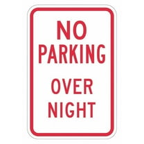 Lyle No Overnight Parking Sign,18" x 12, T1-3018-EG_12x18 T1-3018-EG_12x18