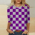 thumbnail image 1 of Liquidation à Moins de 10$ DYTTDG T-shirt Femme Grande Taille Manches 3/4 Hauts Femme Chemise Imprimée Col Rond Blouse Décontractée Ample Hauts Femme, 1 of 1
