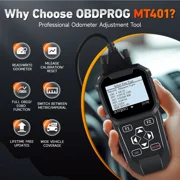 OBDPROG MT401 Odometer Correction Mileage Adjustment Car Diagnostic Tool Mileage Calibration OBD2 Scanner Code Reader, Lifetime Free Update