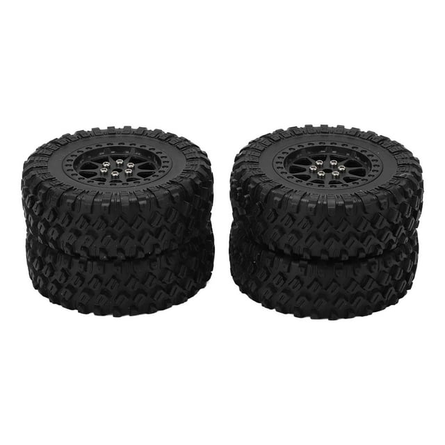 Juego de 4 ruedas y neumáticos RC, piezas de repuesto antideslizantes negras, repuesto modificado DIY de 74 mm para modelo de oruga RC, camión de