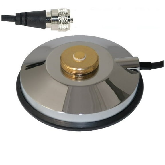 3.5" Magnet Mount Fully Enclosed NMO Type With 17' RG58 Cable With PL259 Connector Rubber Boot. For Mobile Radio Antenna. Tram 1260R