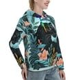 thumbnail image 6 of Xecao Black Panther Floral Illustration Pattern Hoodies for Women Sweatshirts Long Sleeve Sweatshirts Pullover Outfits with Pocket-XX-Large, 6 of 7