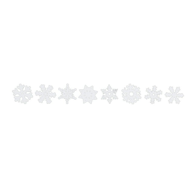 50 White Snowflake Christmas Tree Decoration Glitter Plastic Snowflake Christmas Decoration Various Patterns Suitable For Tree Wreath Indoor And Outdoor Wint