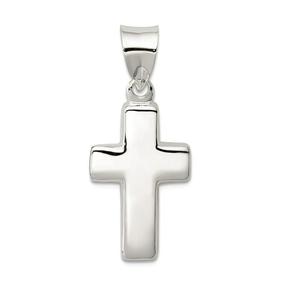 925 Sterling Silver Solid Polished Religious Faith Cross Pendant Necklace 28x14mm Wide Pendant for Women