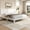 White, variant on Harper & Bright Designs Wood Queen Low Platform Bed with Big Headboard, Queen Simple Retro Platform Bed with Slat Support for Bedroom, Brown