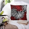 thumbnail image 3 of Red Grey Chrysanthemum 16x16 Pillow Covers Set of 2, Farmhouse Botanical Floral Modern Throw Pillow Covers Decorative Couch Cushion Case, Microfiber Square Pillowcases for Bedroom Car Living Room, 3 of 7