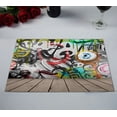 thumbnail image 2 of EREHome Set de 2 Sets de Table Graffiti sur Mur Tapis de Tasse 12x18 Pouces, 2 of 2