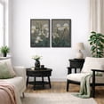 thumbnail image 5 of Framed Canvas Wall Art Set of 2 Vintage Floral Botanical Prints for Living Room Decoration - 24"x36"x2 BLACK, 5 of 8