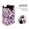 thumbnail image 3 of Yayeee Freestanding Laundry Hamper with Handle Collapsible Large Storage Basket for Clothes, Pink and Purple Plaid Pattern, 3 of 7