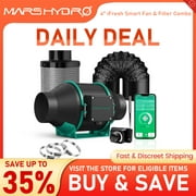 2024 New Arrival!Mars Hydro Smart ifresh 4" Air Filtration Kit,Inline Fan with Speed Controller Carbon Filter Duct Combo for grow tent