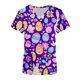 thumbnail image 5 of Puntoco Liquidación de blusas cortas para mujer Blusas estampadas para mujer Blusa de trabajo con cuello en V y manga corta con doble bolsillo, 5 of 5