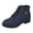 Blue, variant on Women's Lace Up Low Chunky Heel Ankle Booties Round Toe Short Bootie Women's Casual Solid Color Side Zipper Ankle Boots Classic Shoes