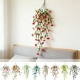 thumbnail image 1 of Plantas Verdes Decorativas De Plástico Ramo de flores artificiales azules para montar en la pared, arreglo floral simulado para decoración de escritorio de bodas y fiestas (1 unidad) JASKFLY, 1 of 9