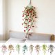thumbnail image 1 of Plantas Verdes Decorativas De Plástico Ramo de flores artificiales azules para montar en la pared, arreglo floral simulado para decoración de escritorio de bodas y fiestas (1 unidad) JASKFLY, 1 of 9