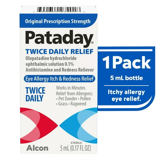 Pataday Twice Daily Eye Allergy Itch Relief Eye Drops for Adults & Children 2 & Up, 5 ml