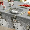 thumbnail image 4 of Christmas Tablecloth 60×84 Inch Rectangular, Snowman and Snow Grey Washable Table Cover for Party Picnic Dinner Decor, 4 of 6