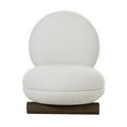thumbnail image 2 of Benjara 28" Accent Chair- Off White Polyester- Modern Low Round Seat & Back, 2 of 5
