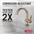thumbnail image 2 of Delta Albion Brushed Gold Bathroom Faucet 1 Hole, Single Hole Bathroom Sink Faucet for Vanity, Metal Push-Pop Drain Assembly, Champagne Bronze, 2 of 8