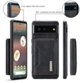 thumbnail image 3 of 2 In 1 Wallet Case Compatible with Google Pixel 6, Premium PU Leather Phone Case Back Cover Magnetic Detachable with Trifold Wallet Card Holder Pocket for Google Pixel 6, Black, 3 of 11