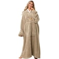 thumbnail image 3 of Wearable Blanket Hoodie for Adult Plush Blanket Sweatshirt Gray One size, 3 of 10