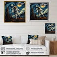 thumbnail image 4 of Designart "Van Gogh Astronauts in Space I" Astronomy & Space Framed Wall Art - Modern Orange Space Bedroom Framed Canvas Wall Art, 4 of 6