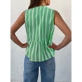 thumbnail image 3 of xiaxaixu Women's Striped Tank Tops Loose Round Neck Front Tie Up Ruffled Sleeveless Blouse for Summer, 3 of 5