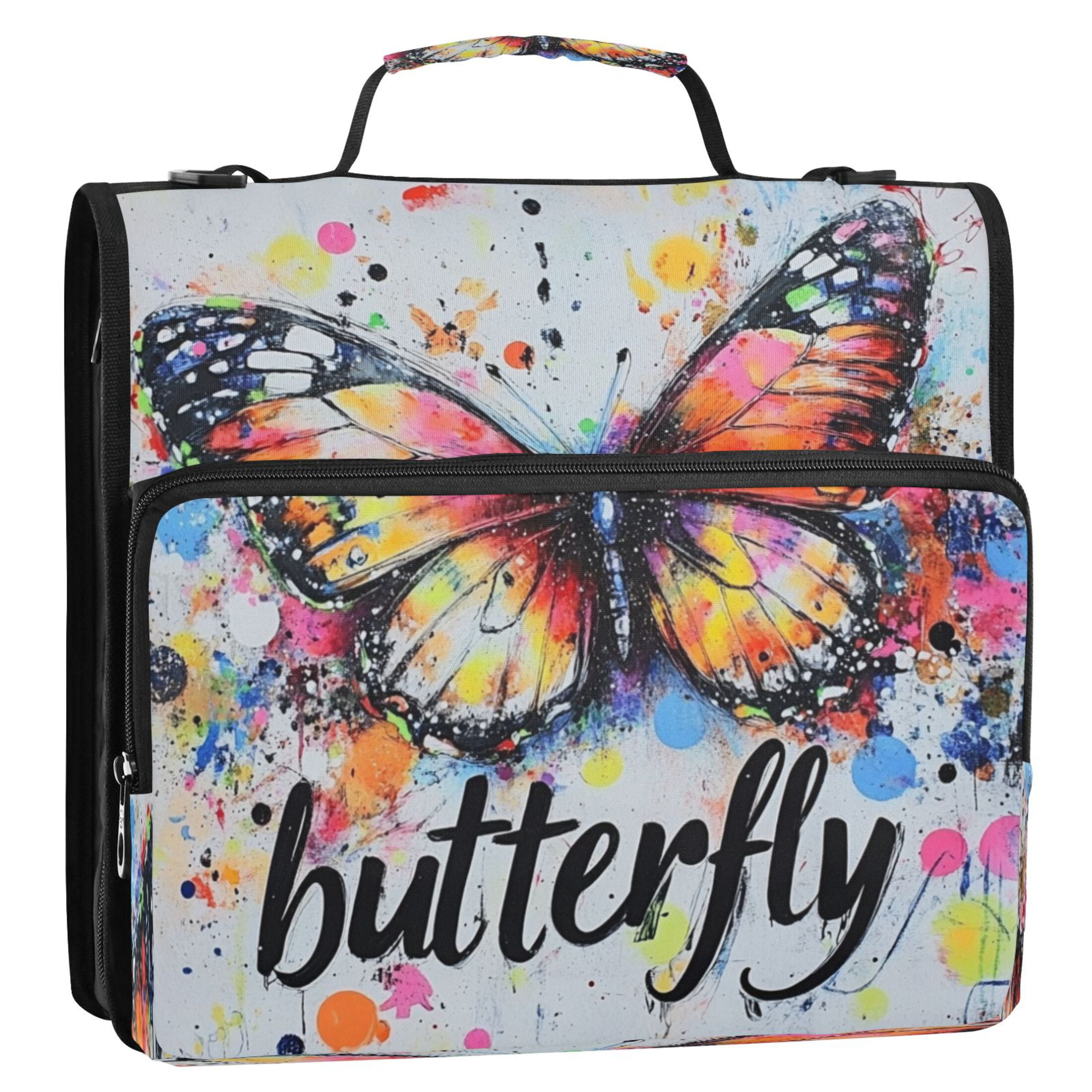 YAZAOO Zipper Binder trapper keeper Documents Organized Design Vibrant Metamorphosis Printed