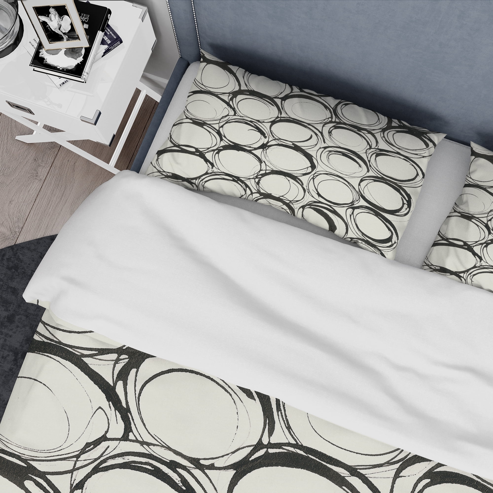 Designart 'minimalist black and white II' Geometric Duvet Cover Set