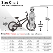 Glerc 14 Inch Little Kids Bike for 3 4 5 Years Old Boys Girls Beiginner Riders BMX Style Bicycle with Training Wheels Coaster & Rear V Brake, Green