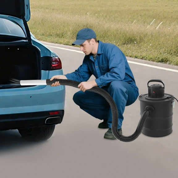 Industrial Ash Vacuum 5.28Gal Iron Bucket Dual Filter 13.12ft Cord for Boiler Factory Workshop