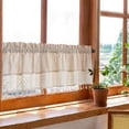 thumbnail image 1 of MAWCLOS Demi-Rideaux de Cuisine Filtrant la Lumière Rideaux de Fenêtre Déco Moderne Court Rideau Poche pour Tringle Niveau Texturé Crochet Classique Abricot L:29"x H:35 Pouces, 1 of 6