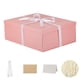 thumbnail image 1 of Caja de regalo OBMMIRAO rosa 43x33x15 cm con cinta y tarjeta, 1 of 7
