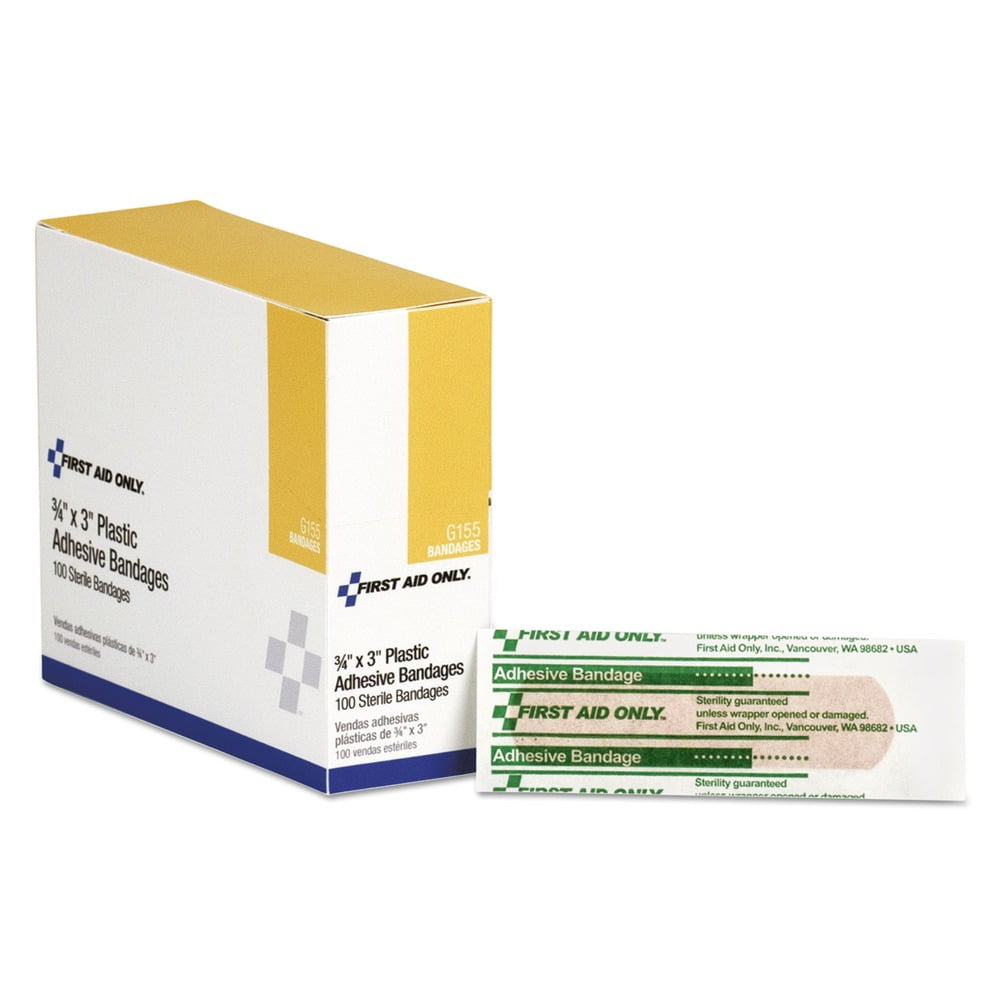 First Aid Only, FAOG155, Plastic Adhesive Bandages, 1 Each, White