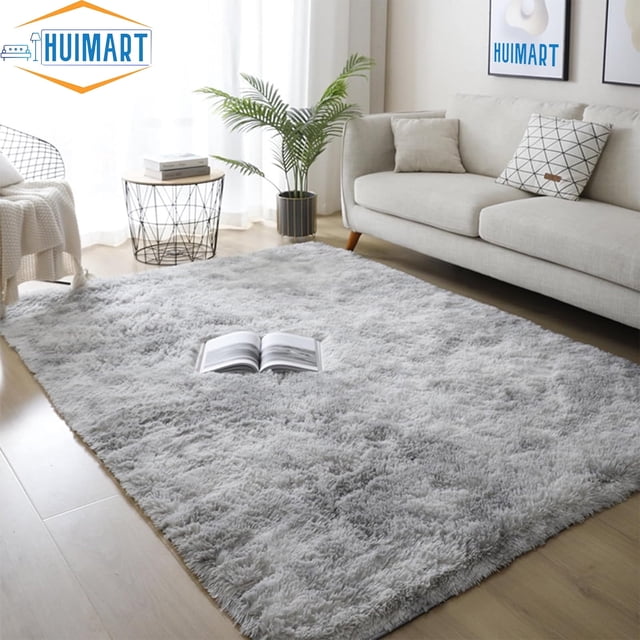 SUSUZI 5 x 7 ft Shaggy Area Rugs for Bedroom Living Room Modern Large Fluffy Floor Rugs Soft Carpet Rugs Home Décor, Grey
