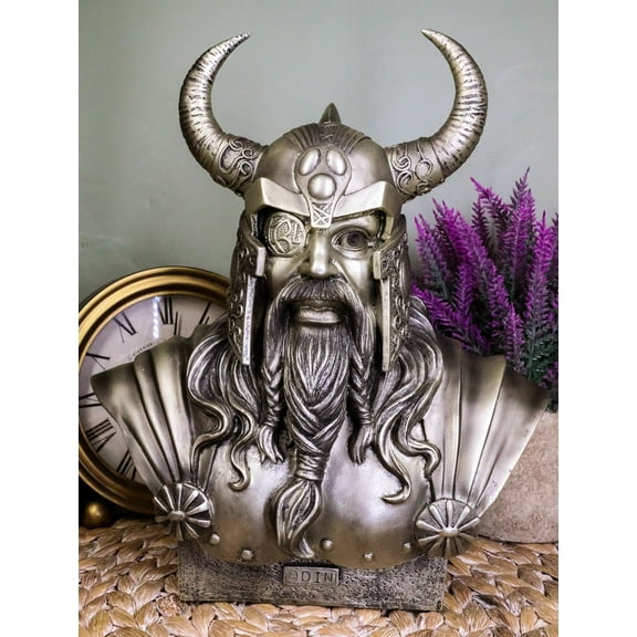 Norse Viking Warrior God Odin The Alfather Bust Statue Ruler Of Asgard Figurine