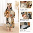 thumbnail image 4 of Wearable Blanket with Sleeves and Pocket Oversized Hooded Sweatshirt 3-14 YR Halloween Dog Pattern L, 4 of 7