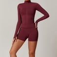 thumbnail image 1 of Top-kevin 2 Piece Seamless Ribbed Workout Sets With Zip Up Jacket High Waisted Gym Yoga Leggings, 1 of 6