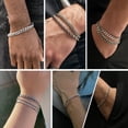 thumbnail image 4 of VEEDOFA 5PC Chain Bracelet for Men - Stainless Steel Figaro Rope Cuban Link Set 7.5/8.3/9 Inches Mens Silver Bracelet- Gifts for Dad, Husband, Boyfriend ﻿, 4 of 7