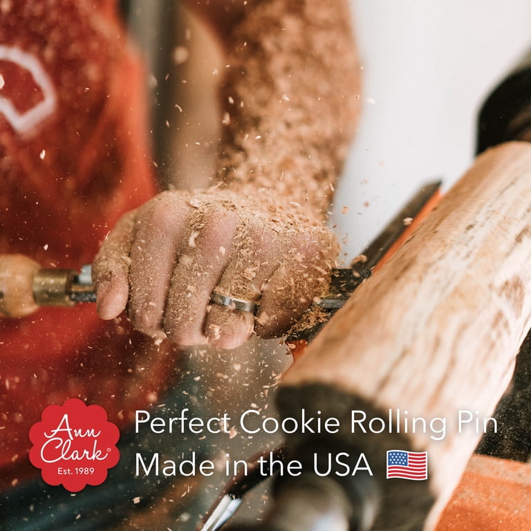 Ann Clark, Cookie Rolling Pin, 1/4-in. Fixed Depth Hardwood  display picture 1