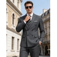 thumbnail image 4 of COOFANDY Men's 2 Piece Double Breasted Suits Slim Fit Tuxedo Jacket and Dress Pants Set for Wedding Business Prom, 4 of 6