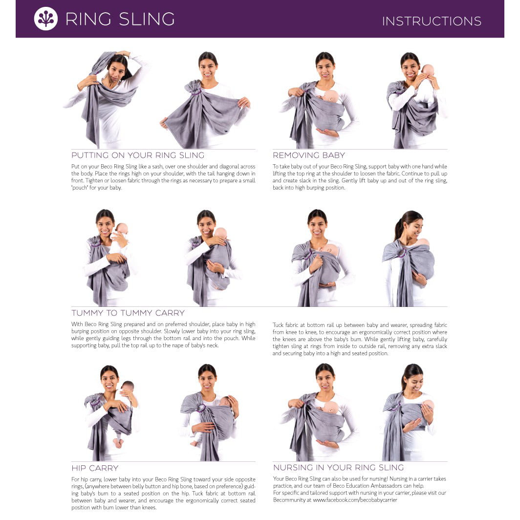 how to put on a ring sling newborn